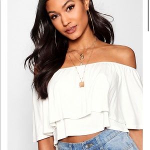 BooHoo Off The Shoulder Crop Top